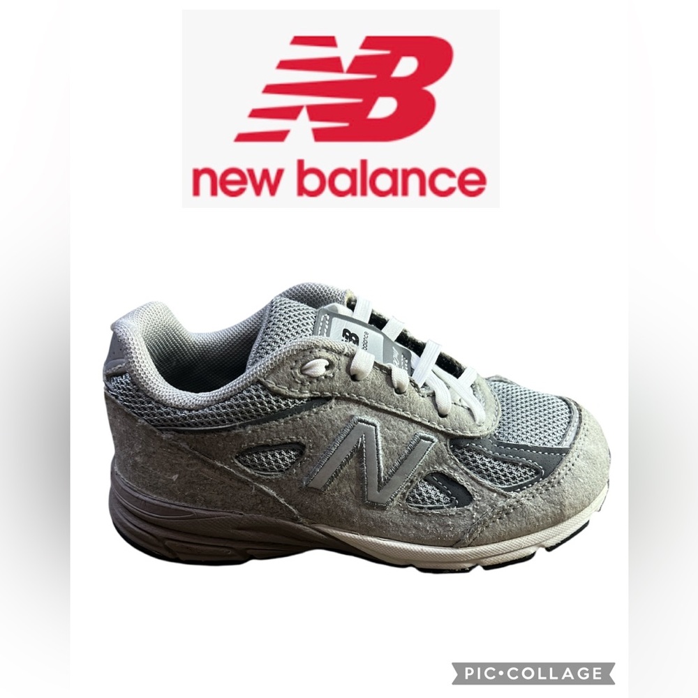 New Balance 990v4 Infant Gray Mesh Sneakers - Picture 1 of 6